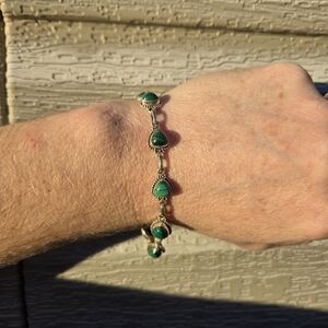 Vintage-Inspired Natural Malachite Bracelet